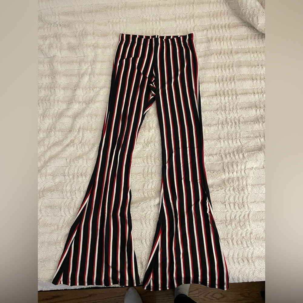 Vibe Sportswear Flared Striped Pants Size X-Small